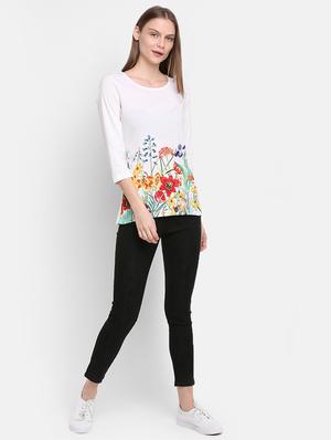 round neck floral tee - 16584947 - Standard Image - 4