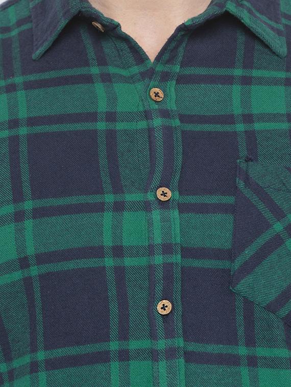 blue checkered casual shirt - 16585396 - Zoom Image - 4