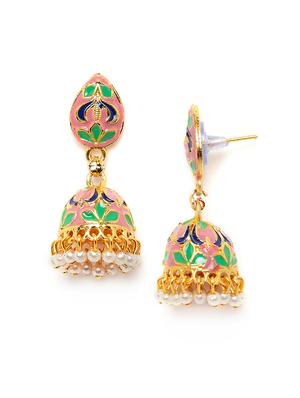 multi colored metal jhumka earring - 16585581 - Standard Image - 4