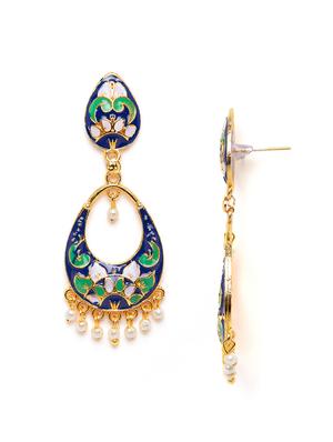 blue metal drop earring - 16585586 - Standard Image - 4