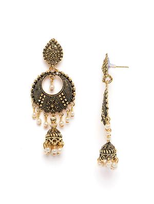 gold metal drop earring - 16585595 - Standard Image - 4