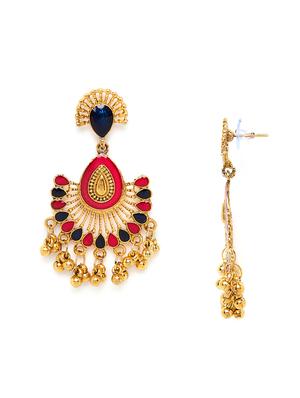 red metal drop earring - 16585632 - Standard Image - 4