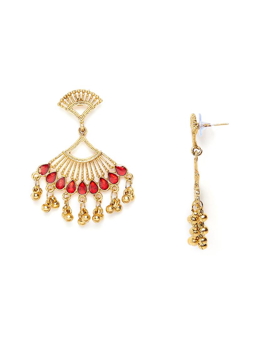 red metal drop earring - 16585636 - Zoom Image - 4