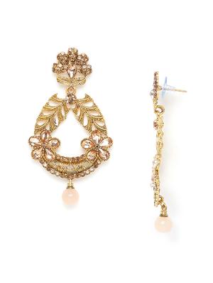 gold metal drop earring - 16585665 - Standard Image - 4