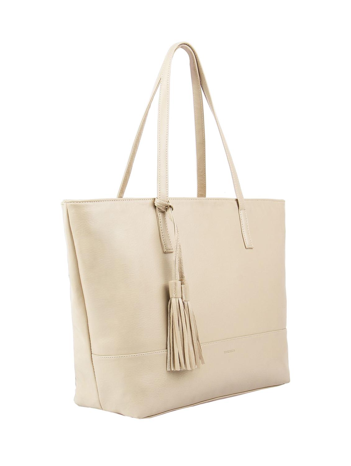 beige leatherette (pu) regular handbag - 16585734 - Zoom Image - 4