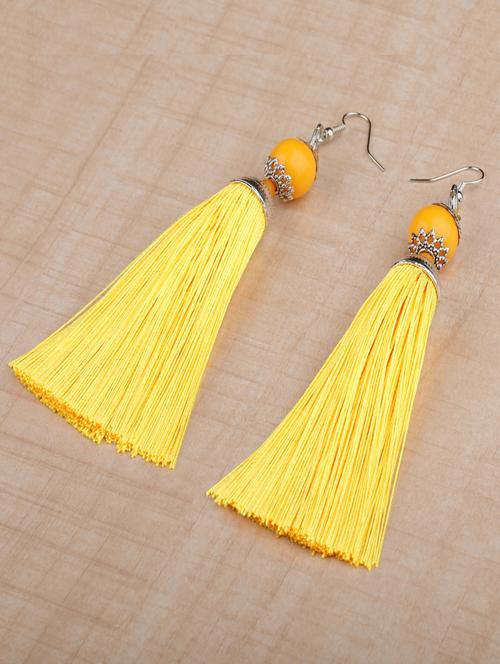 yellow metal drop earring - 16585764 - Standard Image - 1