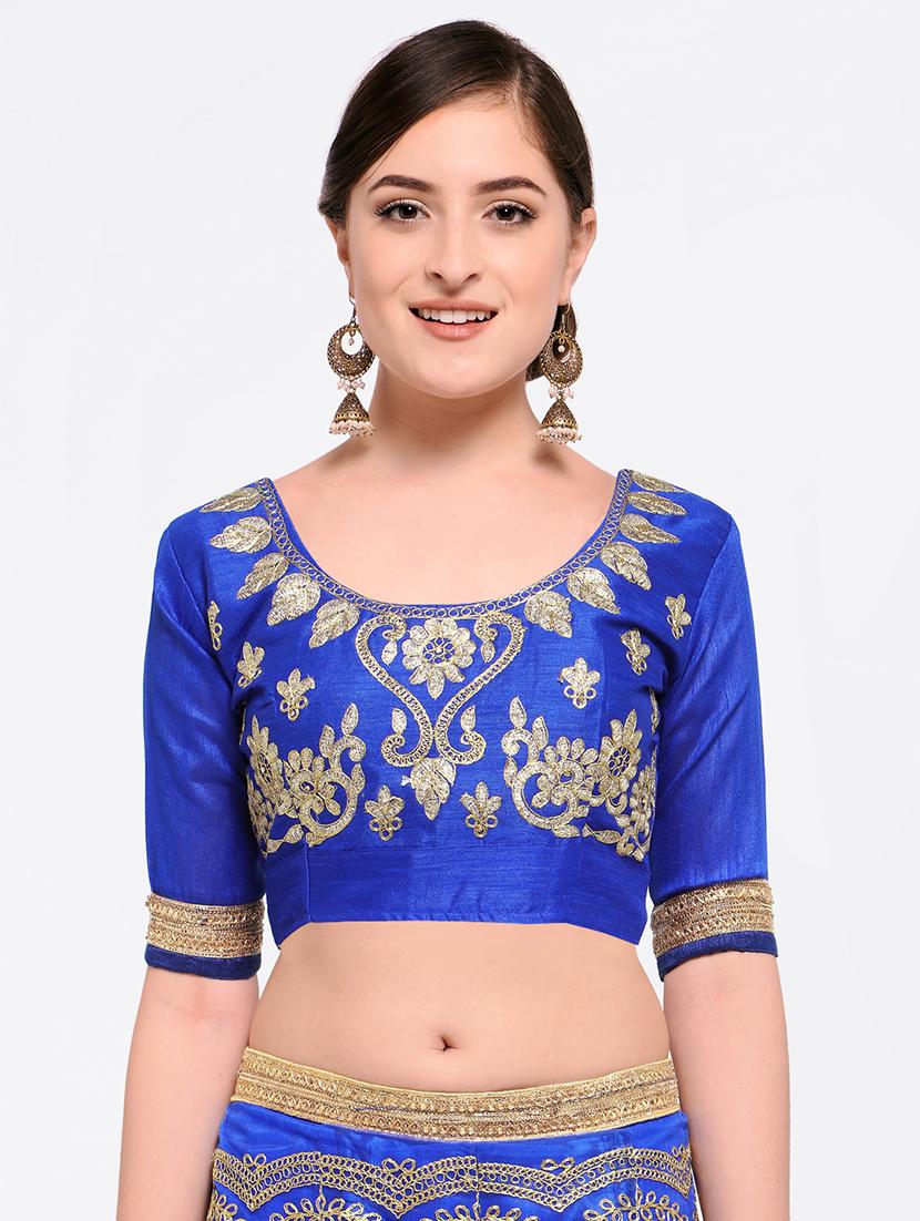 embroidered contrast lehenga - 16585945 - Zoom Image - 4
