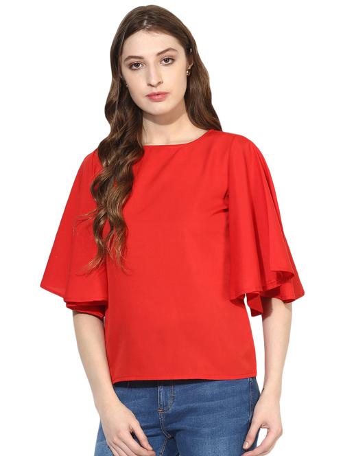 bell sleeved solid top - 16586431 - Standard Image - 1
