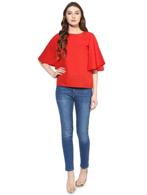 bell sleeved solid top - 16586431 - Standard Image - 4