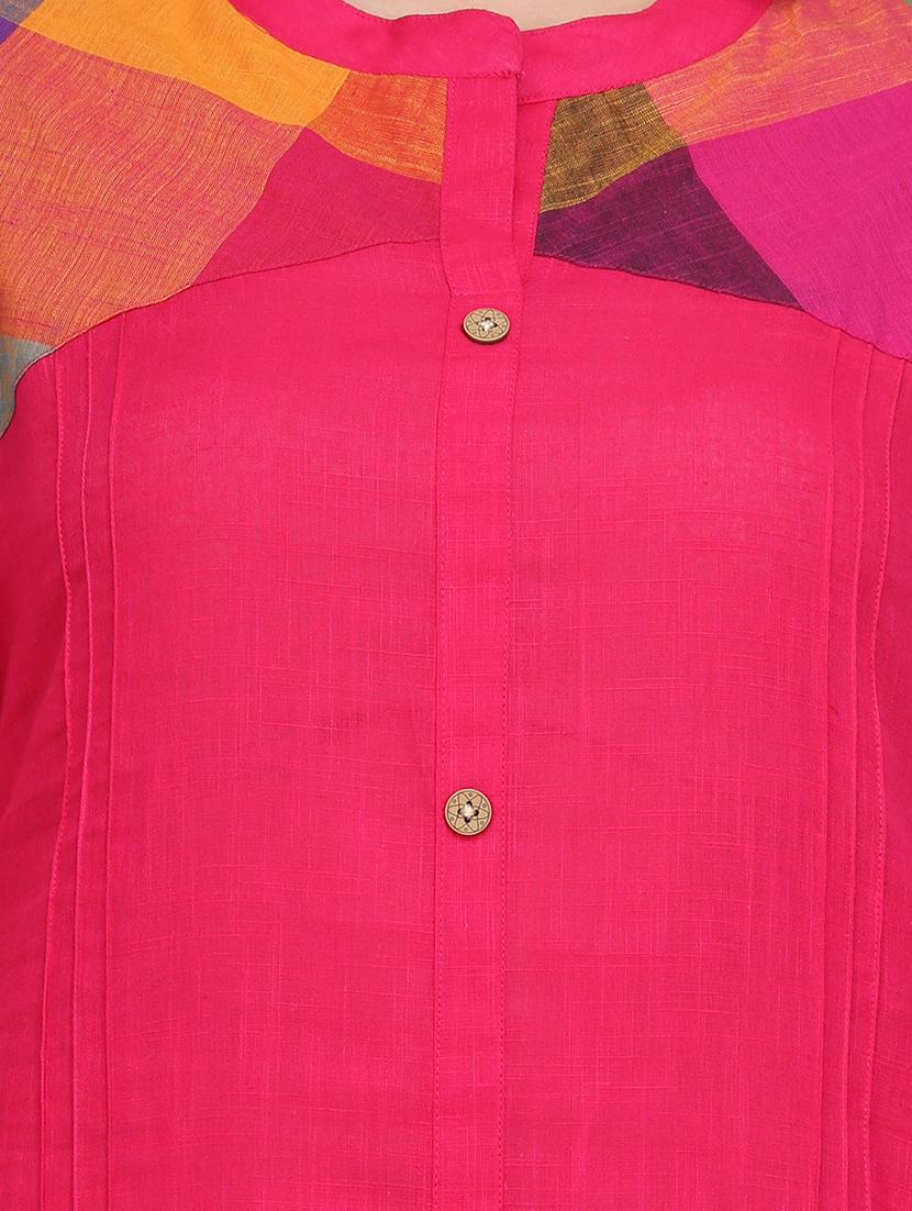 fuchsia straight kurta - 16587119 - Zoom Image - 4