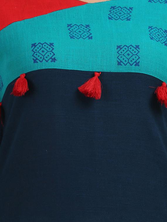 patch work straight kurta - 16587133 - Zoom Image - 4