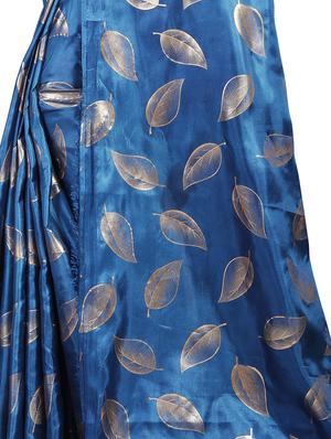 foil printed saree with blouse - 16588583 - Standard Image - 4