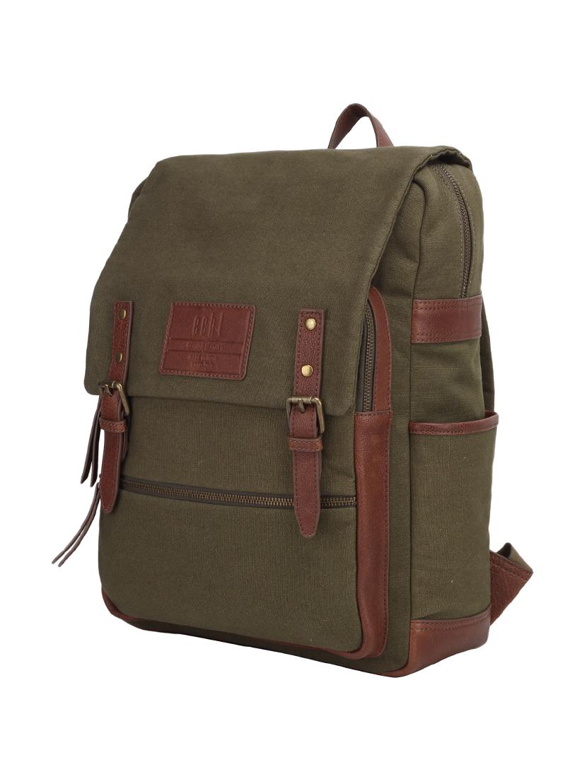 olive brown canvas backpack - 16589081 - Zoom Image - 4