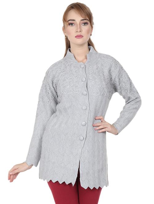 mandarin neck long sleeved cardigan - 16589092 - Standard Image - 1