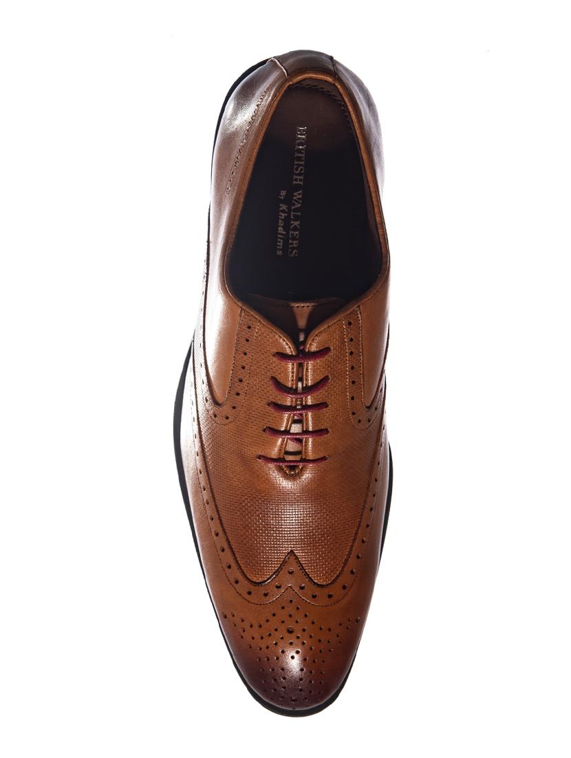 brown leather lace-up brouges - 16589105 - Zoom Image - 4