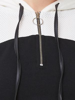 color block hooded crop tee - 16589240 - Standard Image - 4