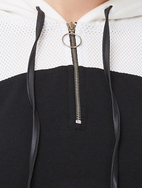 color block hooded crop tee - 16589240 - Zoom Image - 4
