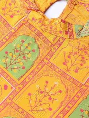 printed a-line ethnic dress - 16589273 - Standard Image - 4