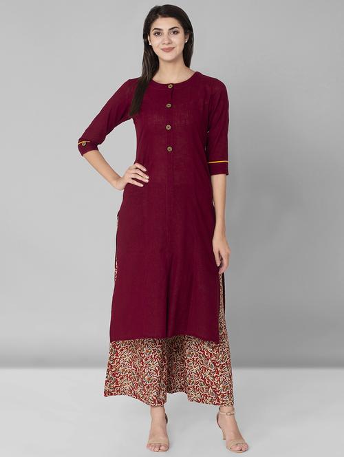 solid straight kurta - 16589420 - Standard Image - 1
