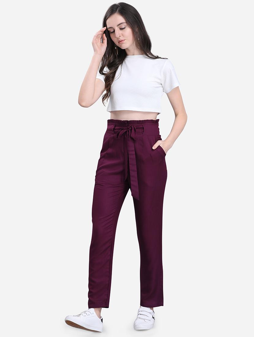 tie up waist solid trouser - 16589602 - Zoom Image - 4