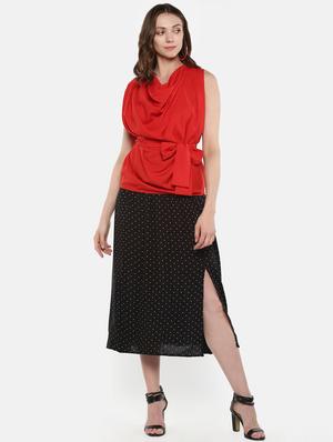 tie front cowl neck top - 16590709 - Standard Image - 4