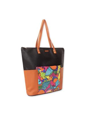 black leatherette (pu) regular handbag - 16591161 - Standard Image - 4