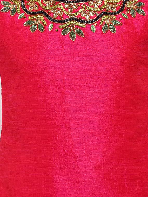 red silk blend lehnga choli - 16591428 - Zoom Image - 4