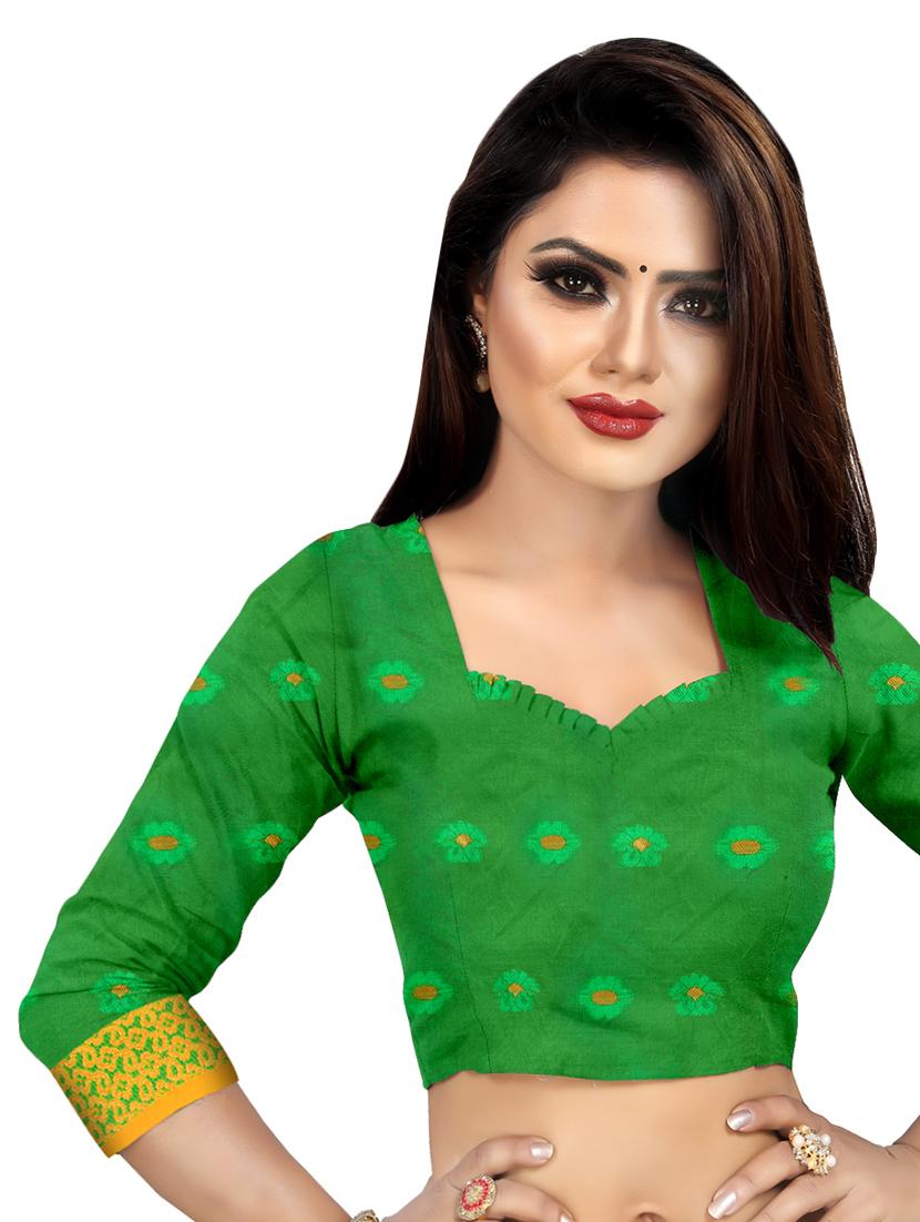 floral kanjivaram saree with blouse - 16592162 - Zoom Image - 4