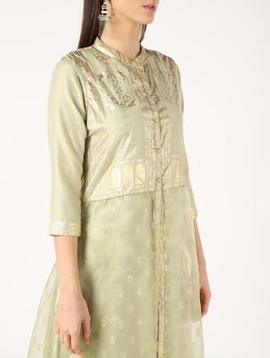gold print asymmetric kurta - 16592260 - Standard Image - 4