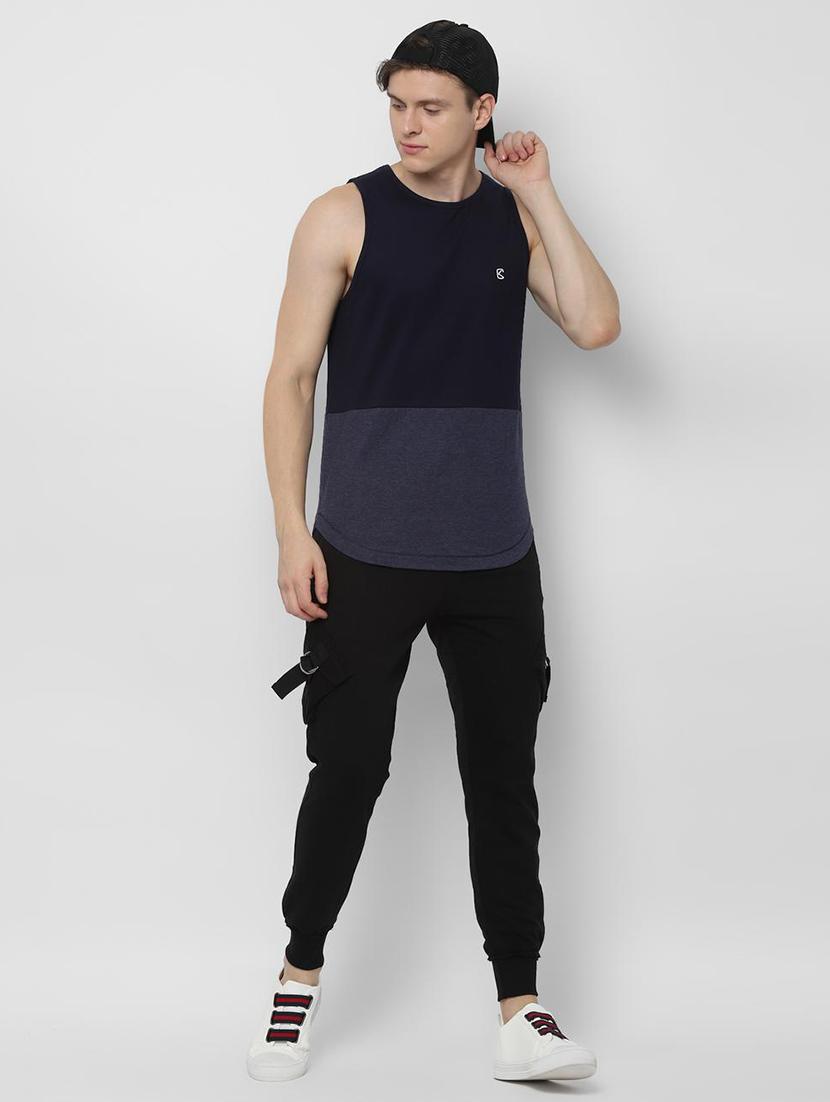 navy blue color block vest - 16593413 - Zoom Image - 4