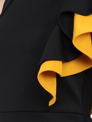 contrast ruffle detail maxi dress - 16595399 - Standard Image - 4