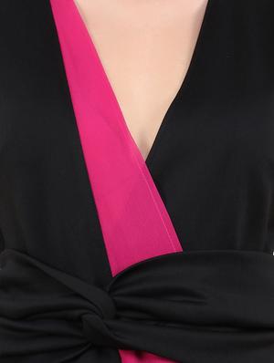 v neck color block maxi dress - 16595400 - Standard Image - 4