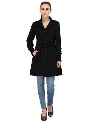 tie front lapel neck overcoat - 16596013 - Standard Image - 4