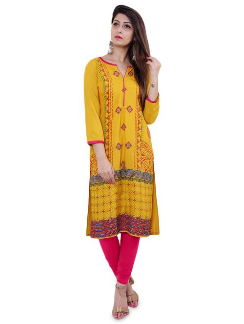 printed straight kurta - 16596561 - Standard Image - 1
