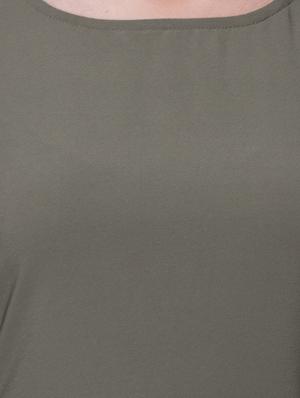contrast detail bell sleeved a-line dress - 16596582 - Standard Image - 4