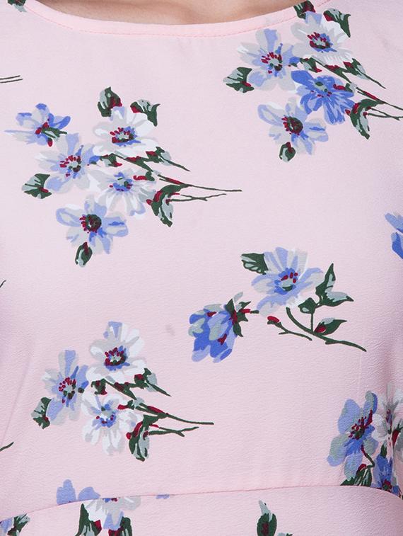 cold shoulder floral a-line dress - 16596586 - Zoom Image - 4