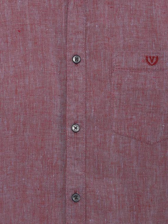 red linen solid casual shirt - 16598090 - Zoom Image - 4