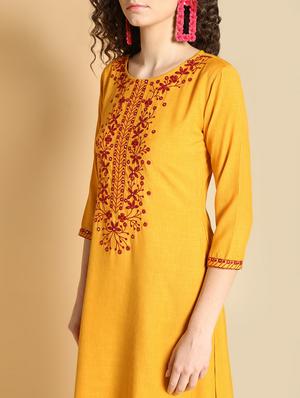 embroidered asymmetric kurta - 16598556 - Standard Image - 4