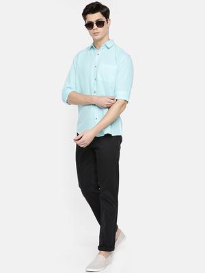 light blue solid casual shirt - 16598769 - Standard Image - 4