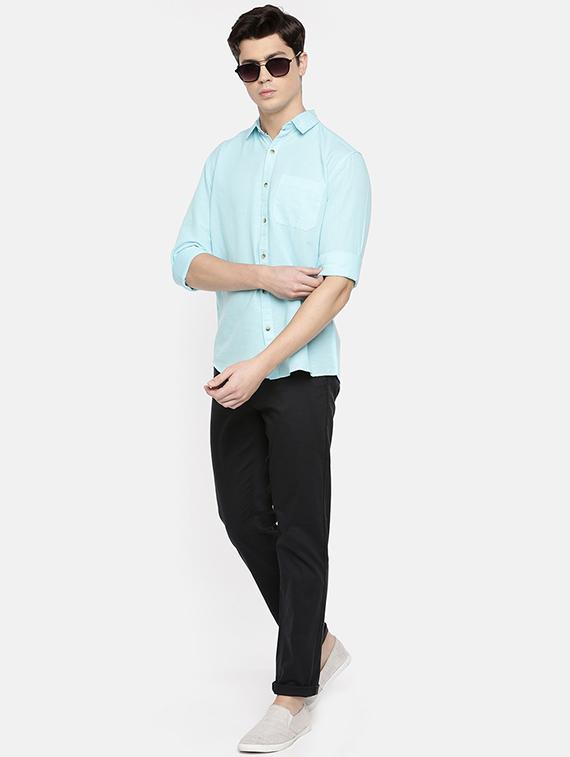 light blue solid casual shirt - 16598769 - Zoom Image - 4