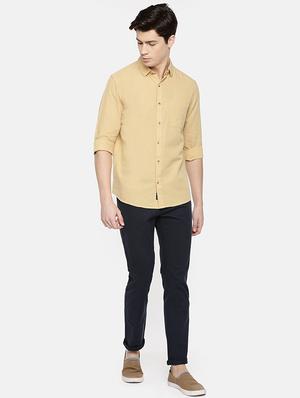 beige solid casual shirt - 16598770 - Standard Image - 4