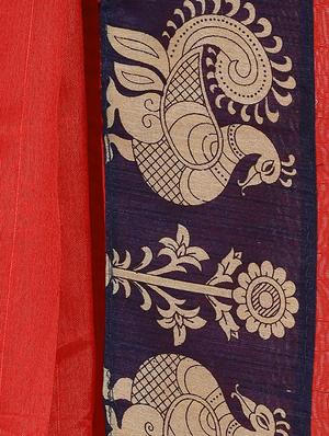 bordered bhagalpuri saree with blouse - 16598994 - Standard Image - 4