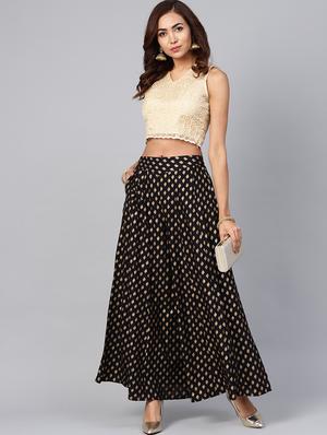 block printed flared palazzo - 16599656 - Standard Image - 4