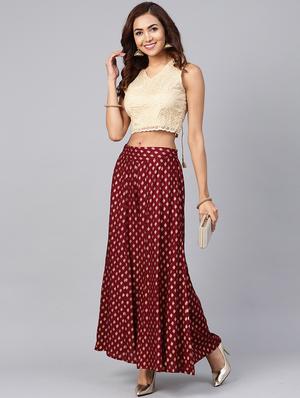 block printed flared palazzo - 16599658 - Standard Image - 4