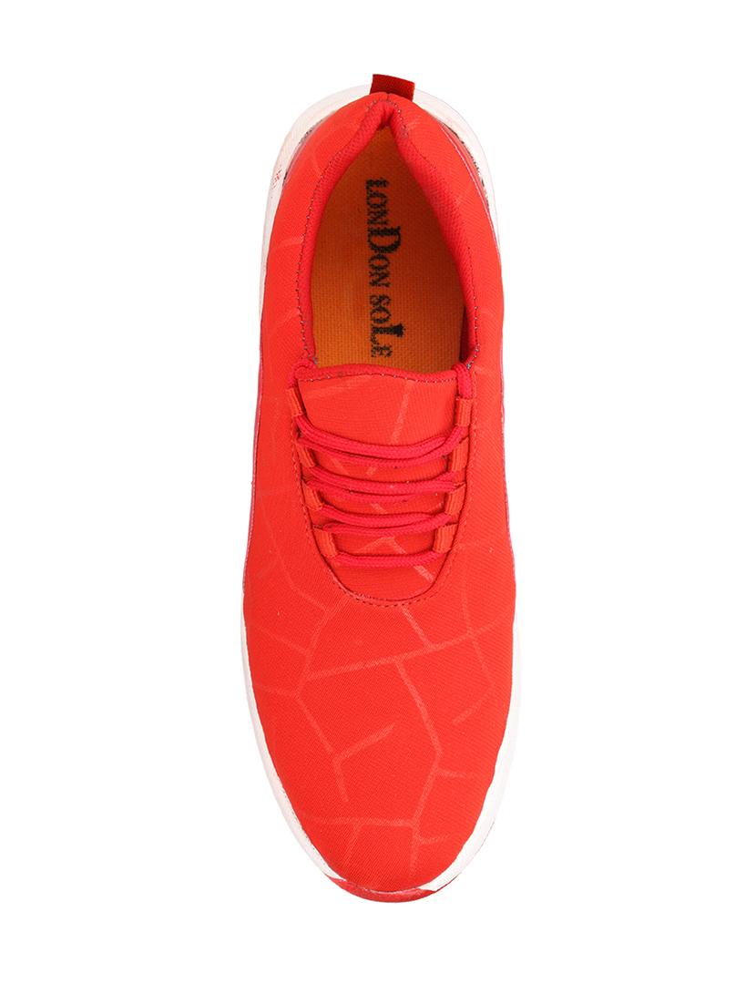 red fabric lace up sport shoes - 16599681 - Zoom Image - 4