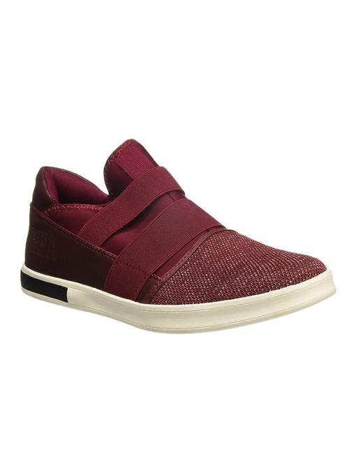 maroon fabric slipon sport shoes - 16600141 - Very Small Image - 1