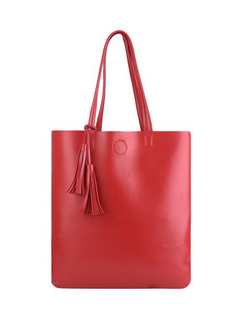 red leatherette (pu) regular tote - 16600261 - Standard Image - 1