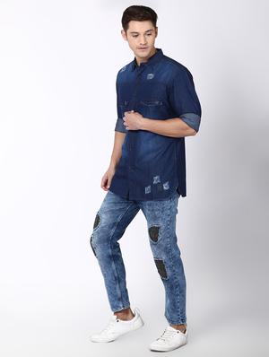 blue faded casual shirt - 16600900 - Standard Image - 4