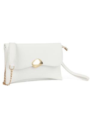 white leatherette (pu) regular clutch - 16600935 - Standard Image - 4