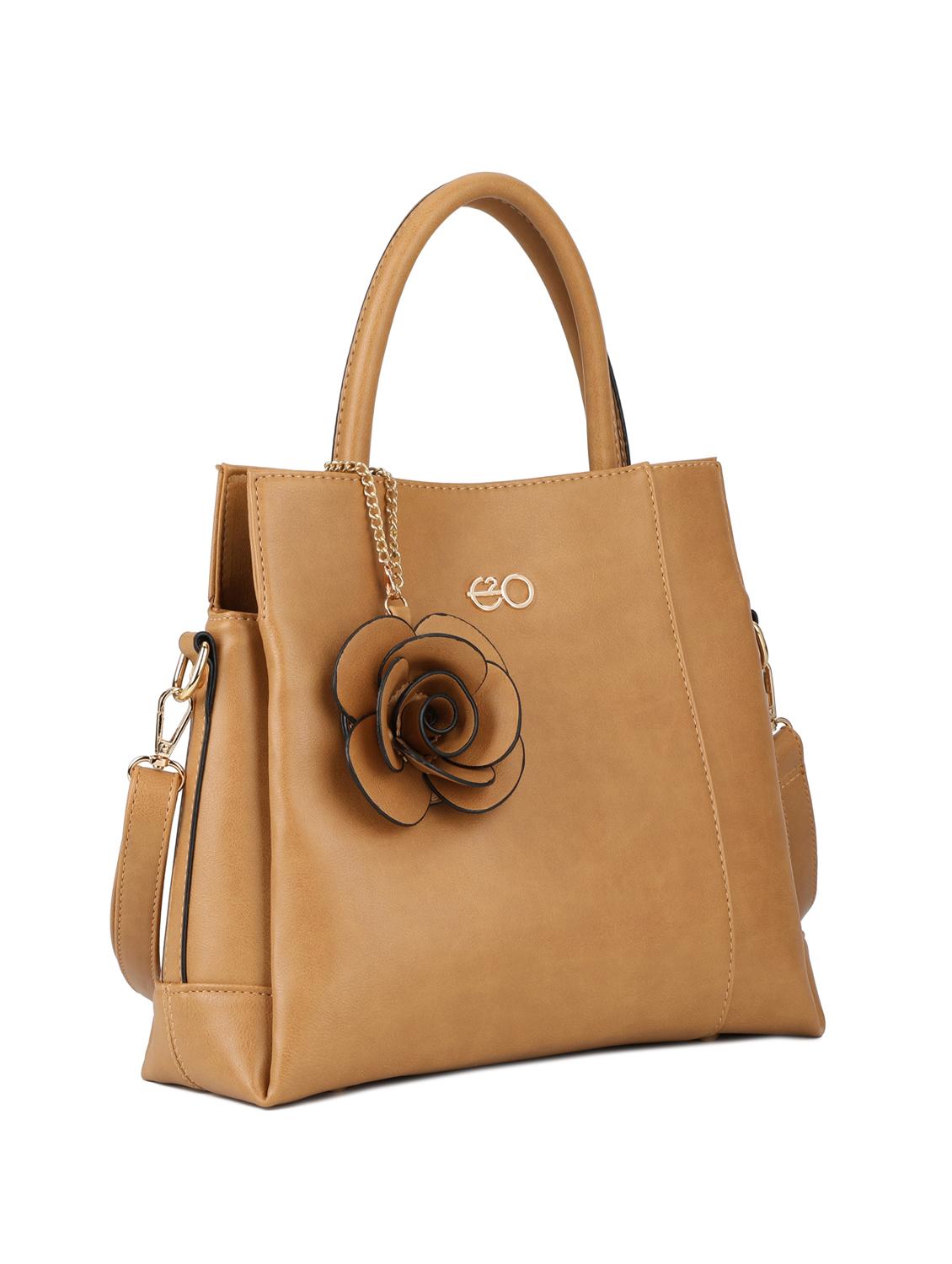 brown leatherette (pu) regular handbag - 16600965 - Zoom Image - 4